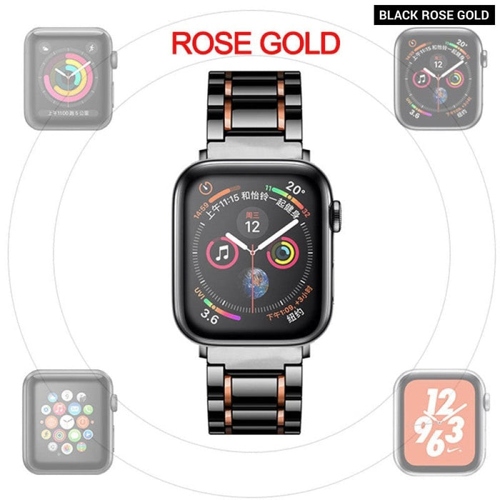 Stainless Steel Buckle Ceramic Strap for Apple Watch