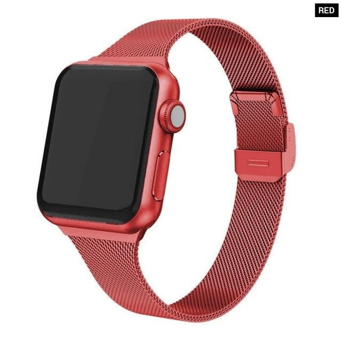 Thin Steel Milanese Loop Strap For Apple Watch