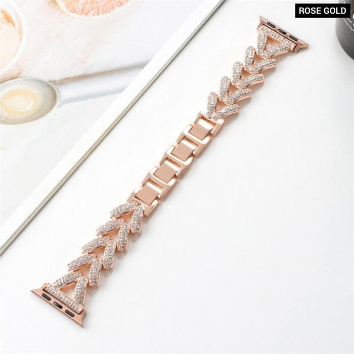 Diamond Steel Luxury Chain Strap Case Bracelet for iWatch