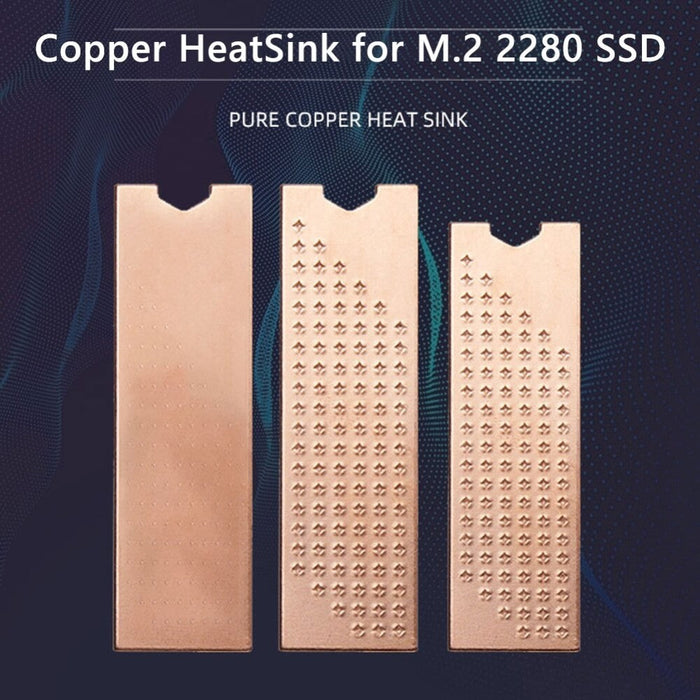 Copper Solid State Hard Disk Cooler with Thermal Silicone Pad Heat Cooler Radiator Laptop Desktop 0.8mm 1mm 2mm for M.2 2280 SSD