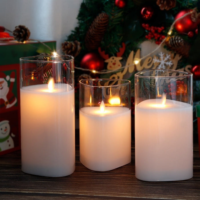 3pcs Triangle Battery Operated Flickering Led Candles