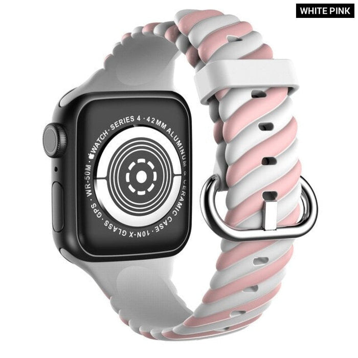 Silicone Rubber Bracelet Strap For Apple Watch