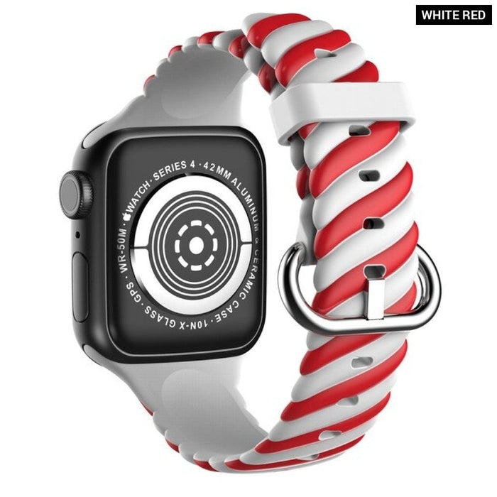 Silicone Rubber Bracelet Strap For Apple Watch