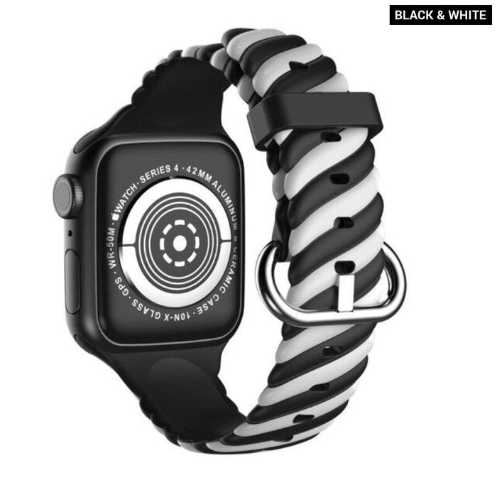 Silicone Rubber Bracelet Strap For Apple Watch