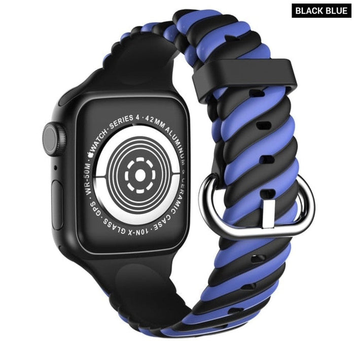 Silicone Rubber Bracelet Strap For Apple Watch