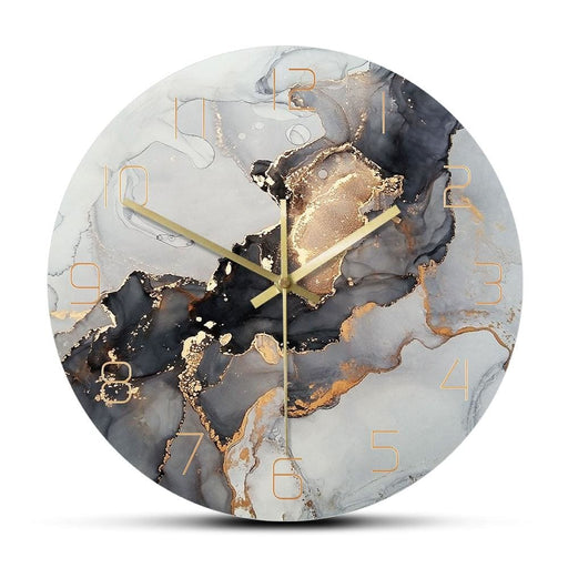 Abstract Alcohol Ink Printed Wall Clock Modern Art Marble