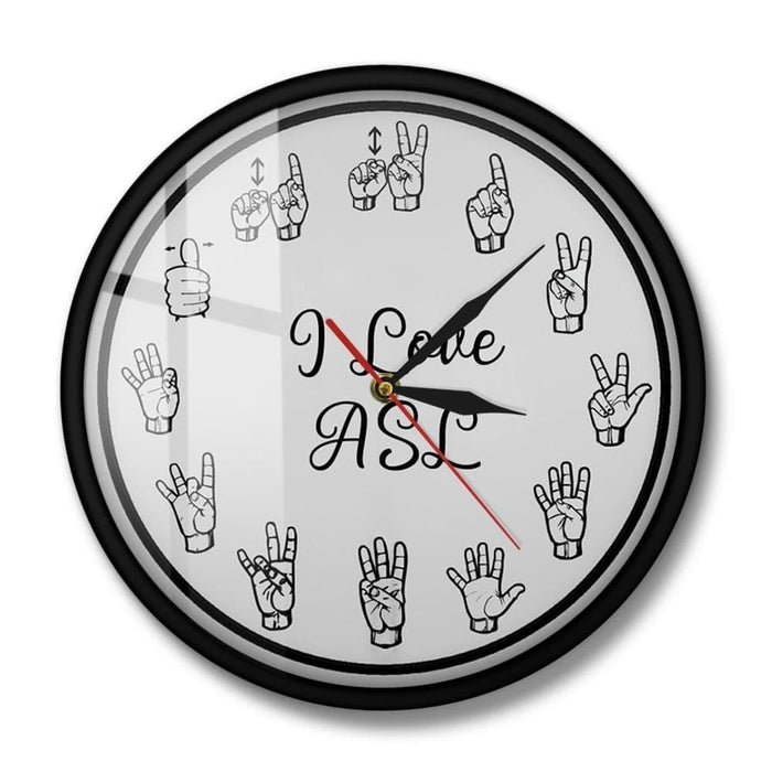 American Sign Language Numbers Wall Clock Asl Silent