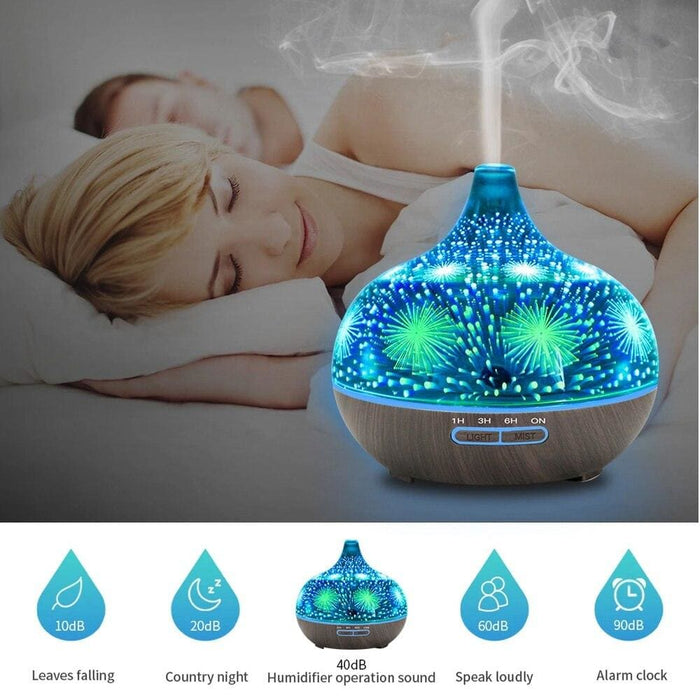 Aroma Essential Oil Diffuser,400ml 3d Glass Home Fragrance