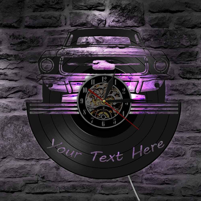 Auto Service Wall Art Garage Led Vinyl Record Clock Custom