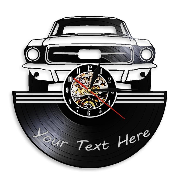 Auto Service Wall Art Garage Led Vinyl Record Clock Custom