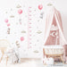 Balloon Bunny Height Measure Ruller Wall Stickers Chart For