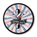 Barber Shop Pole Business Sign Metal Frame Wall Clock