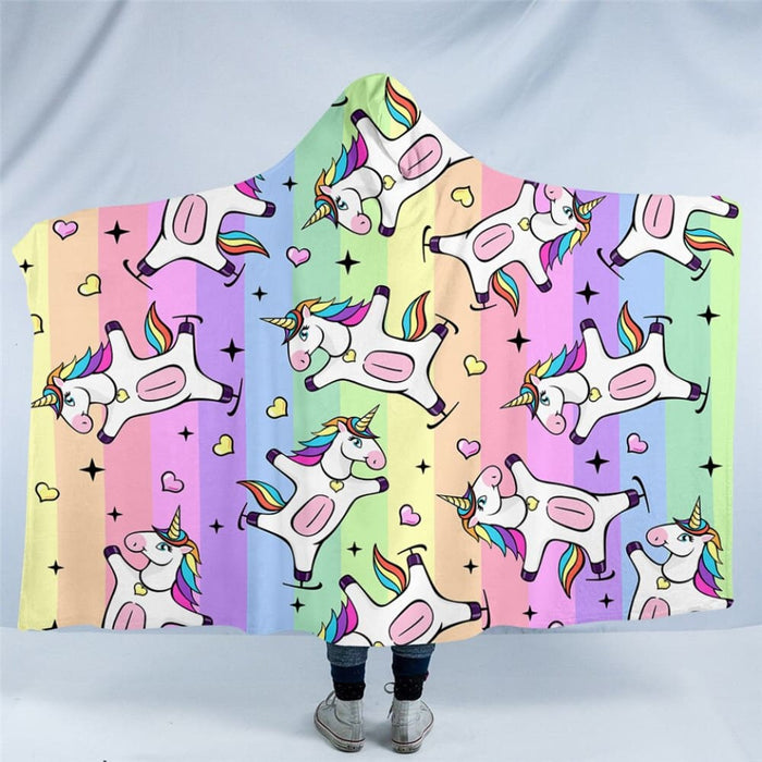 Hooded Blanket For Kids Adult Girls Floral Sherpa Fleece