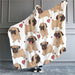 Hooded Blanket Hippie Pug Sherpa Fleece Wearable Husky