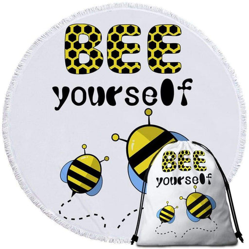 Bee Yourself Print Round Beach Towel
