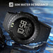 Black Big Numbers Men Watch Waterproof Led Digital Sport