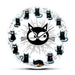 Black Cats Joy Style Wall Clock Kittens Art Silent Cartoon