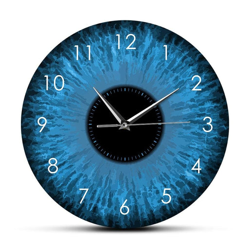 Blue Eyes Iris Opticianry Wall Clock Weird Macro Reptilian