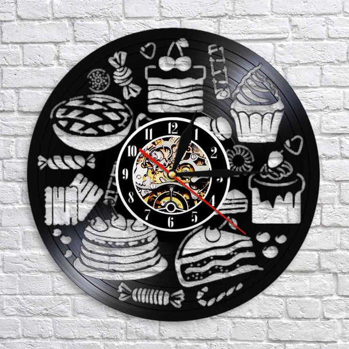 Bread Sweets Cupcake Wall Art Clock Bakery Sign Pastry Vinyl