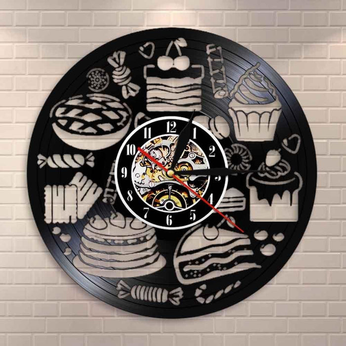 Bread Sweets Cupcake Wall Art Clock Bakery Sign Pastry Vinyl