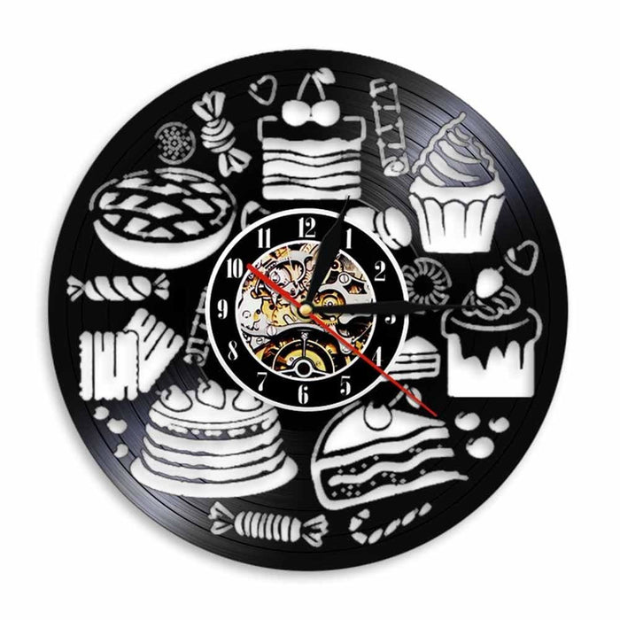 Bread Sweets Cupcake Wall Art Clock Bakery Sign Pastry Vinyl