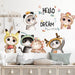Brup Cartoon Cute Cats Hello Wall Stickers For Kids Room
