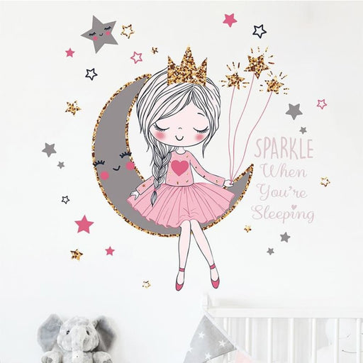 Brup Cartoon Cute Princess Wall Stickers For Kids Room Baby