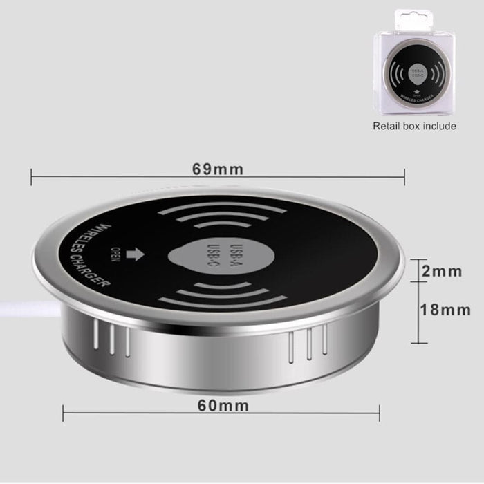 Built In Table Fast Wireless Charger 15w 7.5w 5w Quick 3.0