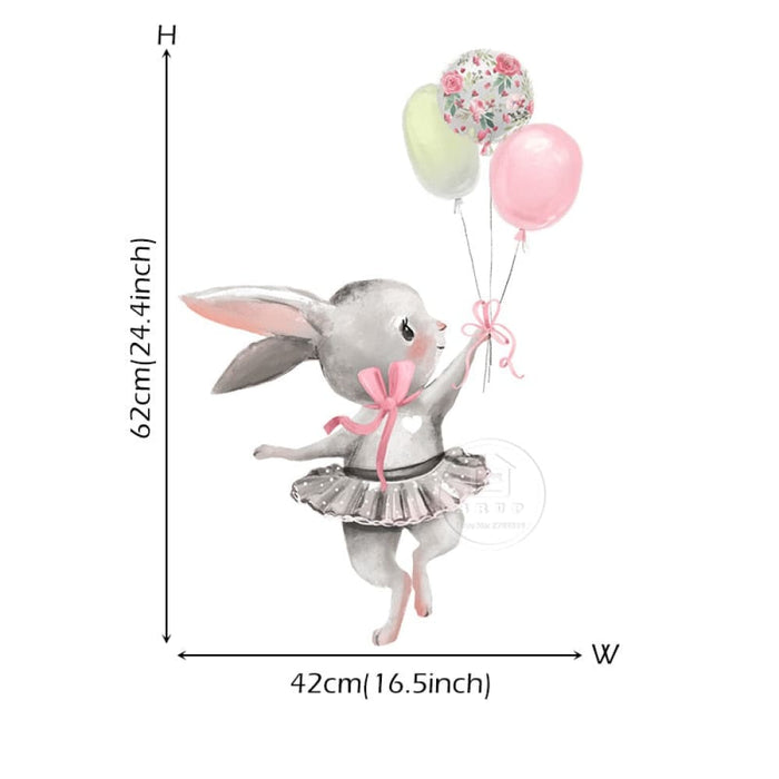 Bunny Baby Nursery Wall Stickers Cartoon Rabbit Swing