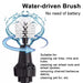 Car Wash Brush Clean Tools Water-driven Rotating Cleaning