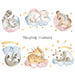 Cartoon Animal Baby Sleeping Wall Stickers Panda Elephant