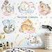 Cartoon Animal Baby Sleeping Wall Stickers Panda Elephant