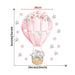 Cartoon Pink Baby Elephant Wall Stickers Hot Air Balloon