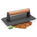 Cast Iron Bacon Meat Steak Press Grill Bbq With Wood Handle