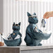 Cat Dog Figurines Resin Miniature Cute Ornaments For Home