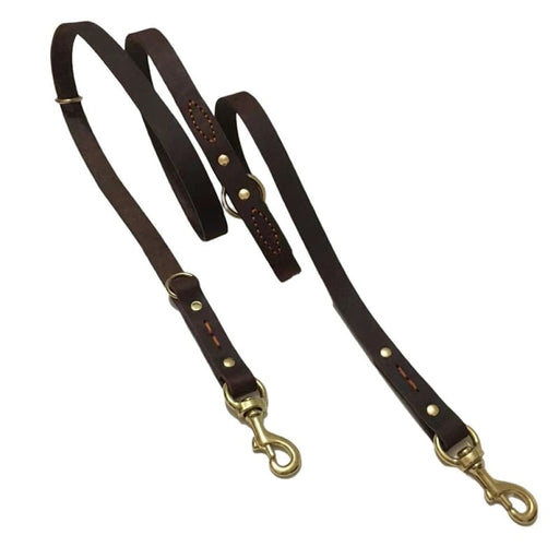P Chain Two Large Dog Leather Leash