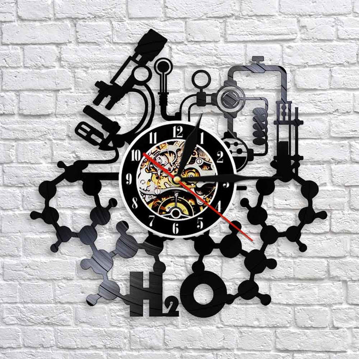 Chemistry Experiments Led Vinyl Record Wall Clock Science