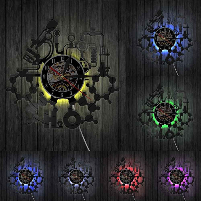 Chemistry Experiments Led Vinyl Record Wall Clock Science