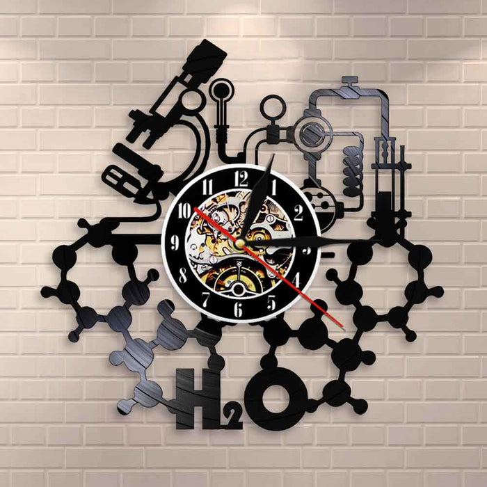 Chemistry Experiments Led Vinyl Record Wall Clock Science