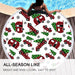 Christmas Red Checkered Round Beach Towel