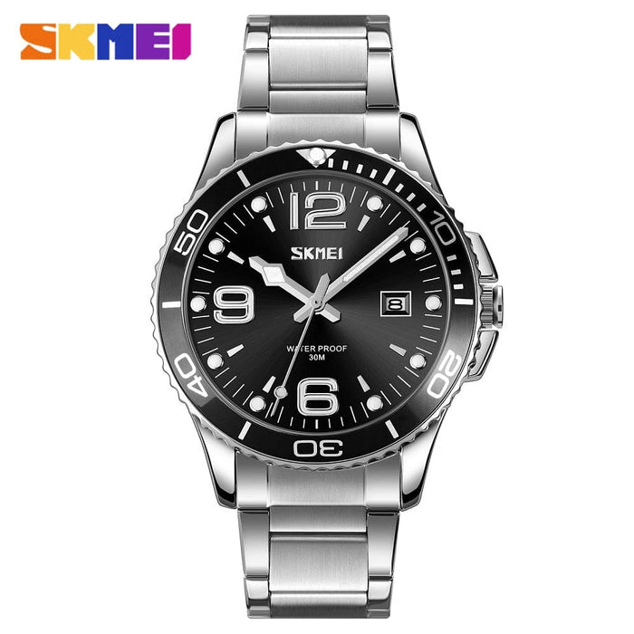 Classic Design Quartz Watch For Men Luxury Full Steel Sport