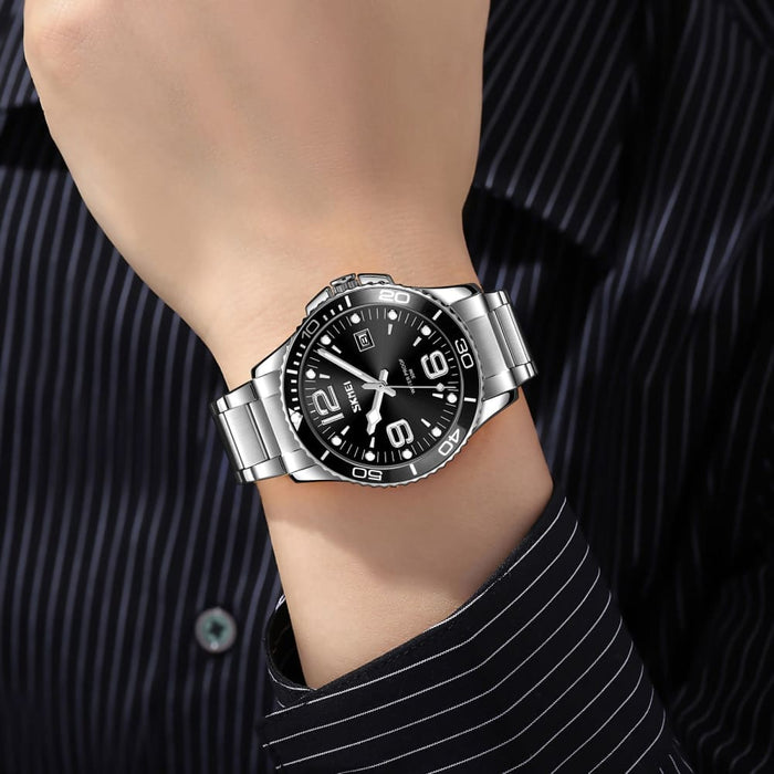 Classic Design Quartz Watch For Men Luxury Full Steel Sport