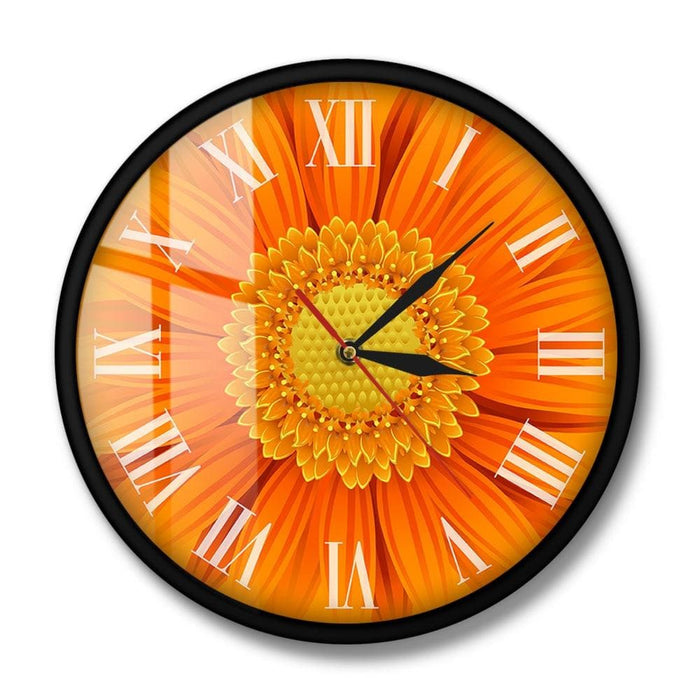 Close-up Of Beautiful Orange Gerber Deorative Clock