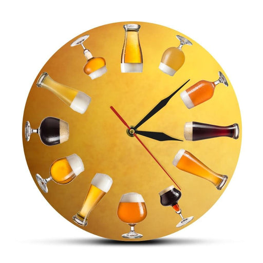 Various Cold Craft Beer Wall Clock Brewing Silent Timepiece