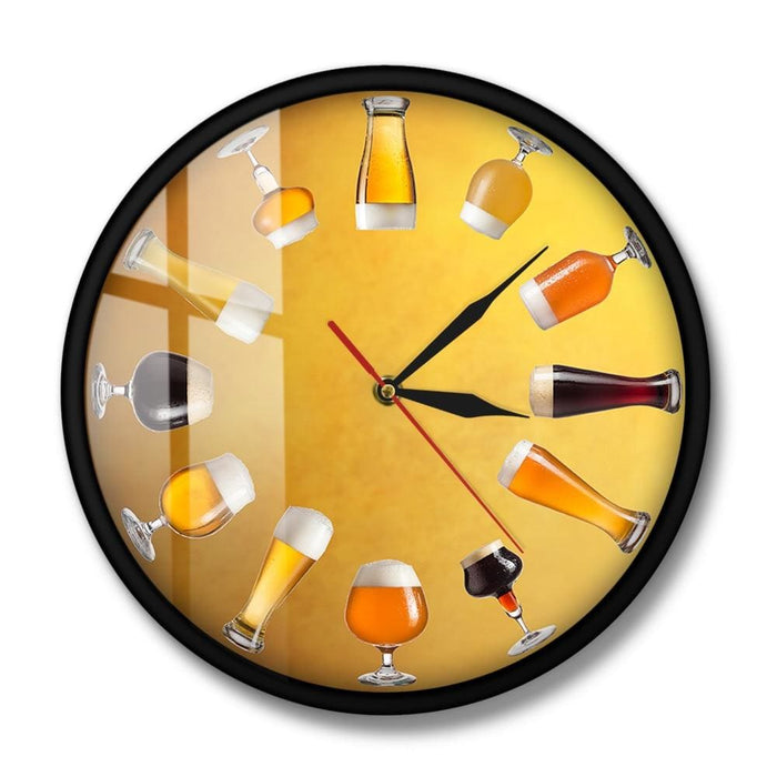 Various Cold Craft Beer Wall Clock Brewing Silent Timepiece