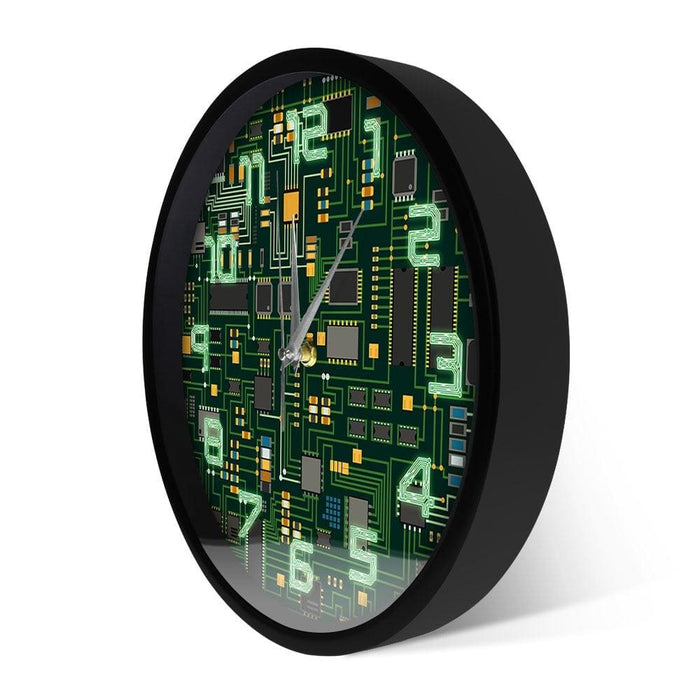 Computer Electronic Chip Circuit Board Geeky Wall Clock