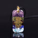 Crystal Resin Orgonite Pendant Hamsa Hand Necklace Fatima