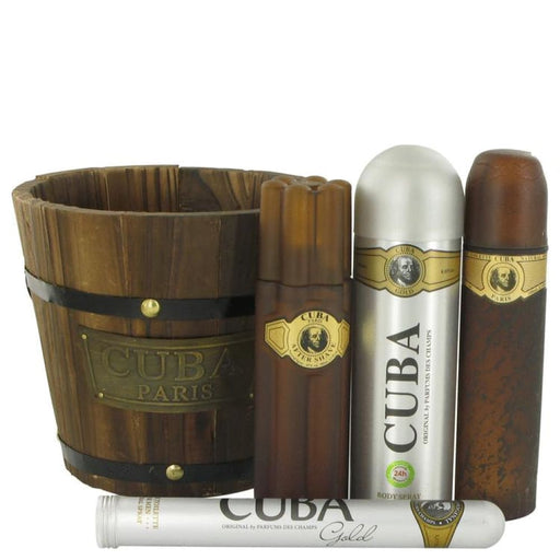 Cuba Gold Gift Set By Fragluxe For Men - 3.4 Oz + 1.17 + 6.7