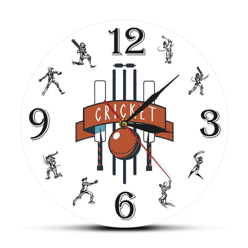 Custom Cricket Logo Print Wall Clock Sport Art Cricketers
