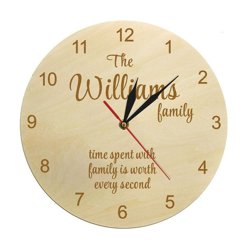Custom Family Name Wooden Wall Clock